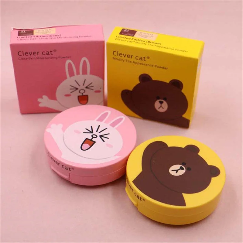 Midnight Madness Cartoon Face Base Pressed Powder Matte Concealer Contour Palette Whitening Oil Control Foundation Powder