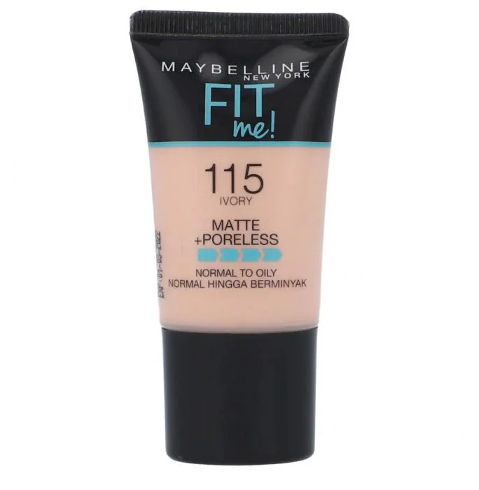 Reduced Prices Maybelline Fit Me Foundation Matte and Poreless 18ml Tube 115 Ivory