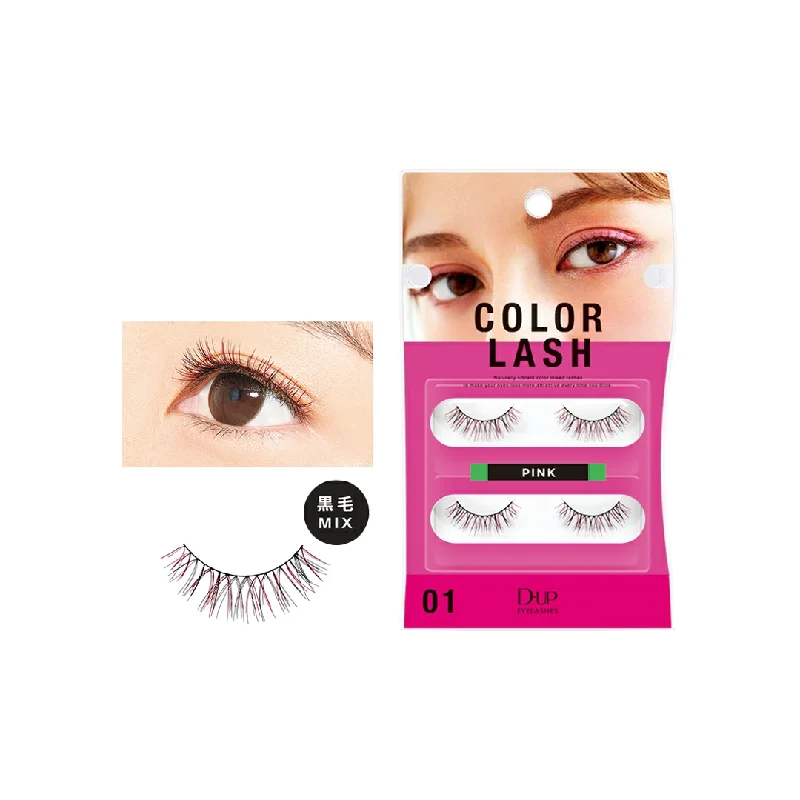 Deal Dash D-UP Color Lash false eyelashes #01 Pink 2 pairs (4 pcs)日本D-UP自然卷翘炫彩编织假眼睫毛 #01 玫粉